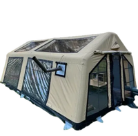 Tente de camping gonflable de luxe grande capacité 1 pièce 1 salon 4 puits de lumière en TPU et port pour poêle Chauffage d'hiver Camping en plein air OEM/ODM ISO9001