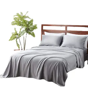 100% Bamboo Breathable Cooling Bed Sheet set including Fitted Sheet Flat Sheet and Pillowcases