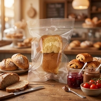 Sac de conservation transparent de qualité alimentaire, logo personnalisé, taille sur mesure, pochette en plastique auto-scellante pour l'emballage de pain et de collations
