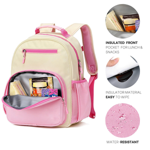 Sac à dos d'école primaire pour filles personnalisé à prix abordable avec poche isotherme pour le déjeuner, design respirant et résistant à l'eau - Product Image 2