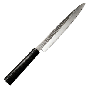 Cuchillo de Sushi Yanagiba de Acero de Damasco, Cuchillo Japonés Profesional para Sashimi, para Cortar Salmón y Sushi, Mango Ergonómico de Madera Negra - Product Image 1