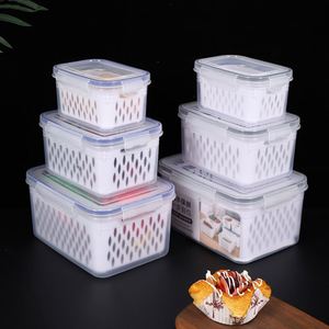 Boîte de rangement transparente OEM en plastique pour réfrigérateur, distributeur, panier de drainage, fraîcheur, qualité alimentaire, pour cuisine - Product Image 3