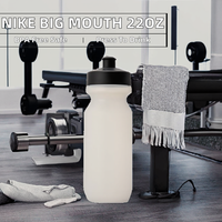 Bouteille BIG MOUTH 2.0 22 OZ à ouverture par pression, sans BPA, transparente/noire avec couvercle à capuchon push-pull, anti-corrosion, compatible eau bouillante