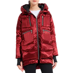 2024 kustom wanita baru jaket tebal panjang bersaku lebih banyak dan warna Plus ukuran mantel Puffer pakaian luar parka untuk musim dingin