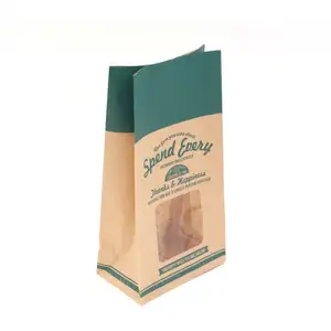 Foldable Made Of Restaurant Takeaway Fast Food Kraft Paper Bag