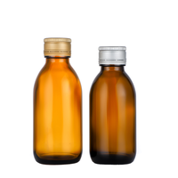 Vente en gros 30ml 60ml 100ml 125ml 150ml 250ml 300ml 500ml Bouteille en verre de sirop contre la toux ambré avec bouchon en plastique d'aluminium inviolable