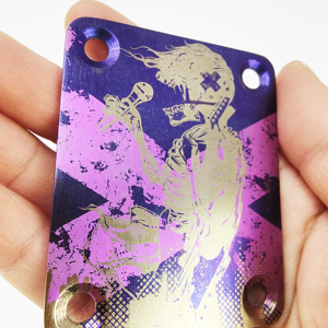 Placa de Refuerzo de Aleación de Titanio para Guitarra Eléctrica ST, Placa de Unión de Cuerpo Cuadrada Morada, Herraje de Fijación para Conexión de Guitarra - Product Image 3
