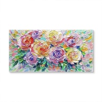 JZ Abstrait Texture Décor À La Maison Oeuvre 3D Main Grand Mur Coloré Art Peint À La Main Original Personnalisé Peinture À L'huile De Fleurs