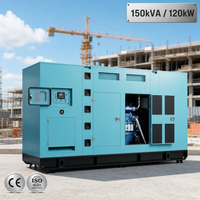 Groupe électrogène diesel à démarrage automatique ATS 150 kVA 120 kW triphasé pour travaux de construction industrielle 50 Hz 60 Hz