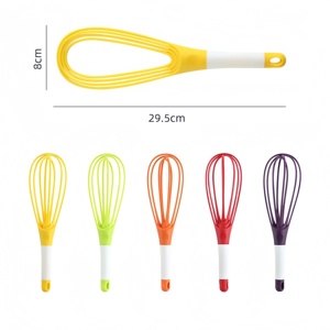 Fouet pliable élégant en acier pour œufs, batteur réglable en plastique pliable, idéal pour la maison et les recettes - Product Image 6