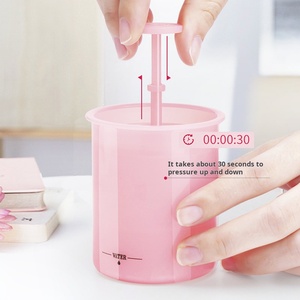 Özel Logo güzellik kişisel bakım yeşil mor şeffaf pembe plastik manuel yüz yıkama temizleyici köpük fincan kırbaç kabarcık yapımcısı - Product Image 4