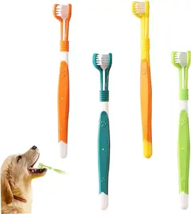 Kingtale 3 Sided Soft Silicone Pet Toothbrush Cat Toothbrush Cat Dental Care Dog Oral Hygiene Deep Clean