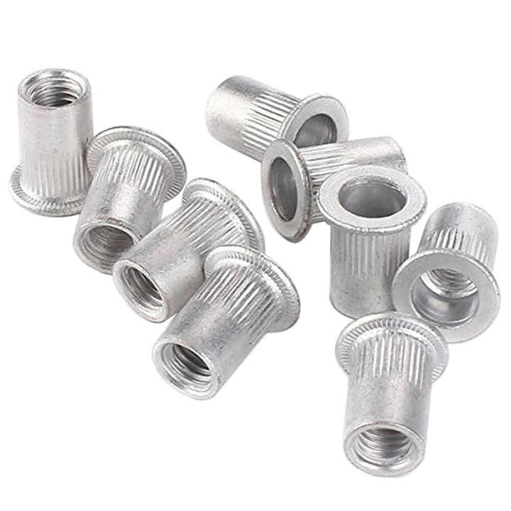 M3 M4 M5 M6 M8 M10 M12 Aluminum Rivnuts Flat Head Knurled Body Insert ...
