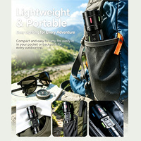 Lampe torche LED COB super lumineuse avec zoom, lumière d'avertissement rouge et bleue, rechargeable par USB-C, lampe de poche portable, lampe torche d'extérieur