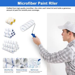 Kit de Rodillos de Pintura de 30 Piezas con Barra de Extensión de 2 a 4 Pies, Suministros para Pintar Paredes con Rodillo para Bordes de 12 Pulgadas, Juego de Pintura para el Hogar - Product Image 6