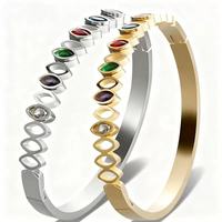 Penjualan Langsung Pabrik Grosir Lintas Negara Perhiasan Stainless Steel Unisex Anti Luntur Lapis Emas Rose Gaya Etnik 18cm