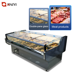 Tủ lạnh hiển thị trường hợp dễ dàng hoạt động trong suốt cửa thịt hiển thị tủ lạnh mở phong cách thịt hiển thị Showcase cho cửa hàng thủy sản - Product Image 1