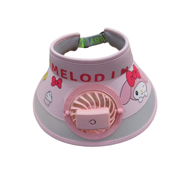 Gorro de sol infantil rosa (con abanico)