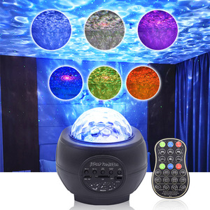 Luz de Proyección de Cielo Estrellado, LED, Bluetooth, Música, Control Remoto USB, Luz Nocturna Redonda, Láser con Efecto de Ondas de Agua, Luz Ambiental - Product Image 2