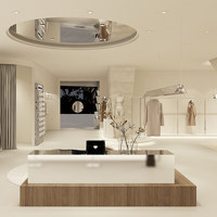 Présentoirs sur mesure, système d'affichage de vêtements, aménagement de magasin de vêtements, design d'intérieur pour boutique de mode, magasin de détail