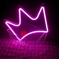 Papan Tanda LED Neon Desain Ratu Daya USB, dengan Saklar Seni Hiasan Dinding Merah Muda untuk Toko Bar Kawaii Dekorasi Kamar