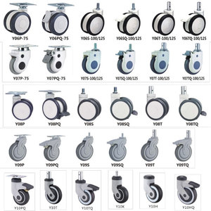 Shunde Lenkrollen-Bremsserie mit Gewindestange, Zinklegierung-Rollen mit Verriegelungsmechanismus, 50mm Durchmesser für Glas-Teetisch-Räder - Product Image 6