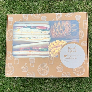 Caja de papel Kraft de lujo reciclable, Contenedor de cartón rígido para Sushi, caja de embalaje de Sushi plegable personalizada con ventana - Product Image 5