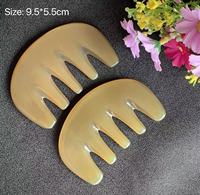 Peigne de Massage en Corne de Yak Blanc de Haute Qualité avec Logo Personnalisé Bâton de Tendon Epaissi Massage de la Tête Peigne Méridien Peigne Gua Sha