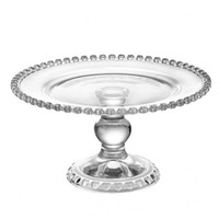 Plateau à fruits en verre transparent sur pied haut, style européen, pour desserts et gâteaux de banquet