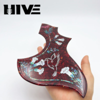 HIVE - Protector de Guitarra Acústica de 41 Pulgadas con Diseño de Flores y Pájaros, Autoadhesivo, Antiarañazos, Decoración para Guitarra Folk