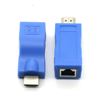 Extensor de 1080P, puertos RJ45, red LAN, señal de extensión 4K de hasta 30m sobre CAT5e/6 UTP LAN Ethernet para Monitor HDTV