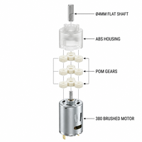 Réducteur planétaire 28 mm, moteur CC brossé 3-5 V 380, 16 kgf.cm, 210 tr/min, 60 dB pour jouets pour enfants et outils électriques