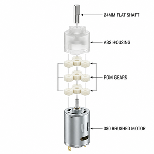 <span class=keywords><strong>Motor</strong></span> de CC con escobillas de 3-5V y 380, reductor de engranajes planetarios de 28mm, 16kgf.cm, 210RPM, 60dB para juguetes infantiles y herramientas eléctricas - Product Image 6