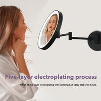 Miroir mural Led 1x10x grossissant 9.5 pouces salle de bain hôtel angle réglable maquillage Led miroir