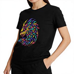 Shanghai <strong>T</strong>-<strong>shirt</strong> Phoenix for 350 National Heritage Straight Shoulder Casual Pure Cotton Animal Print O-Neck National Men's - Product Image 1