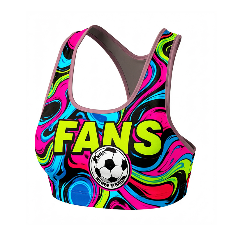 Fanshi Women Custom Logo Football Sports Bra High Elastic Moisture Wicking For Soccer Team Running Fitness Daily Activewear