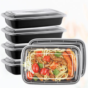 Boîtes repas jetables en plastique PP de qualité alimentaire, compatibles micro-ondes, avec couvercles, pour la préparation des repas et les plats à emporter - Product Image 1