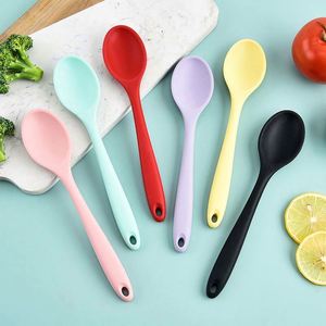 Integrated Food-Grade Silicone <b>Serving</b> <b>Spoon</b> Kitchen Utensils Tableware Mixing Baking Salad Small Dinner Soup <b>Spoon</b> - Product Image 4