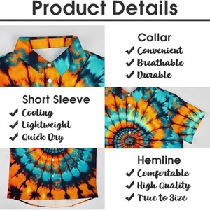 Hawaïen mystérieux psychédélique arc-en-ciel Totem tie-dye revers poche chemise à manches courtes bouton chemise - Product Image 6