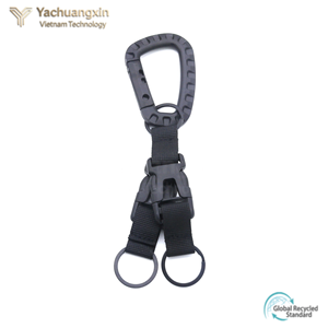 Pendentif tactique d'alpinisme portable en plastique à trois anneaux pour extérieur, avec boucle en ruban de nylon pour sacs - Product Image 2