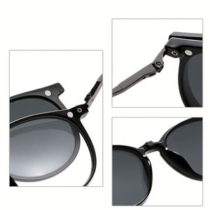 Gafas de Sol Redondas con Protección Anti Luz Azul, Personalizables con Logotipo, Modelo 2025, para Hombre y Mujer, Juego de 1+4 con Clip Magnético Polarizado - Product Image 6