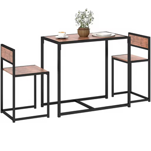 Juego de Sillas de Comedor Industriales de Metal Personalizables al por Mayor <span class=keywords><strong>para</strong></span> Espacios Pequeños, Comedor, Desayunador, Color Marrón Rústico - Product Image 5