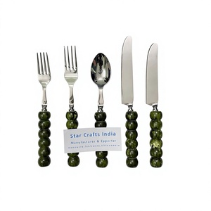 Elegant Design Tableware Cutlery Stainless Steel Handle Disposable Decorative Back School Dinner Party Flatware Set Home Hotel - Product Image 1