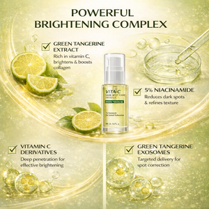 Sérum Vitamine C Mandarine Verte 30ml 5% Niacinamide Éclaircissant Visage pour Correction des Taches Brunes Peau Éclatante Effet Verre Végétalien - Product Image 6