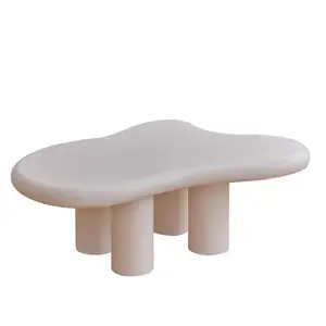 Gran oferta, nuevos muebles de mesa HDF, mesa de centro en forma de nube, mesa de centro Modular de sala de estar blanca a precio barato