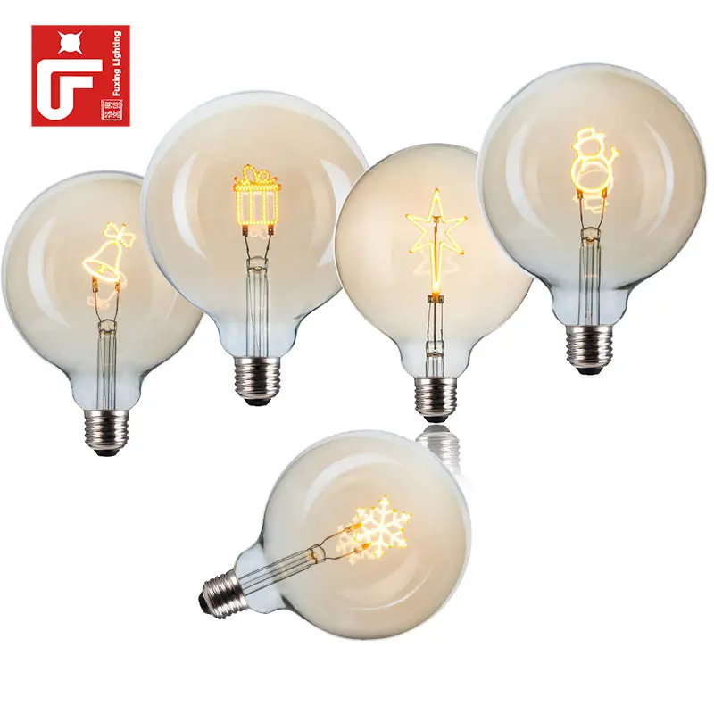 Venta caliente diseño Led moderno bombilla de filamento personalizado vacaciones Navidad Color decorativo bombilla Led E27 lámparas de filamento Led