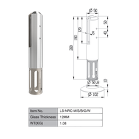 Supports de verre robustes et réglables en acier inoxydable satiné 2205 pour balustrades en verre trempé d'extérieur, d'hôtel, de villa, d'escalier, de balcon et de piscine