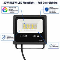 Projecteurs LED RGB blancs à télécommande pour extérieur, IP66, changement de couleur pour jardin, fête, Noël, éclairage multicolore