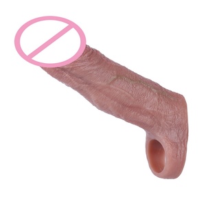SXXY Silicone Hollow Penis Sleeve Realistic Dick Enlargement Cock Ring Adult Men Sex Toy Reusable Ultra Dick Sheath Hollow <b>Dildo</b> - Product Image 4