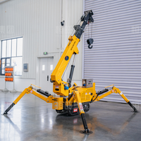 Mini-grue araignée à moteur Honda essence 1 tonne, flèche télescopique, stabilisateurs, hauteur de levage max. 8 m